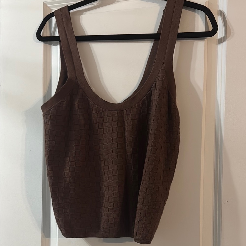 Brown Textured Abercrombie Sweater Tank